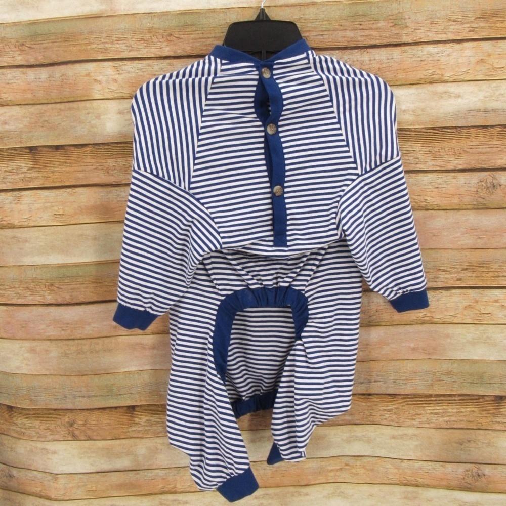 Dog Threads Royal Blue and White Stripe Dog PJ's XL (41-70 lbs)